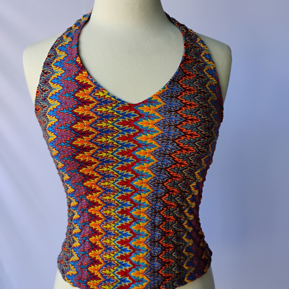 Multicolor Halter Neck Tank Top